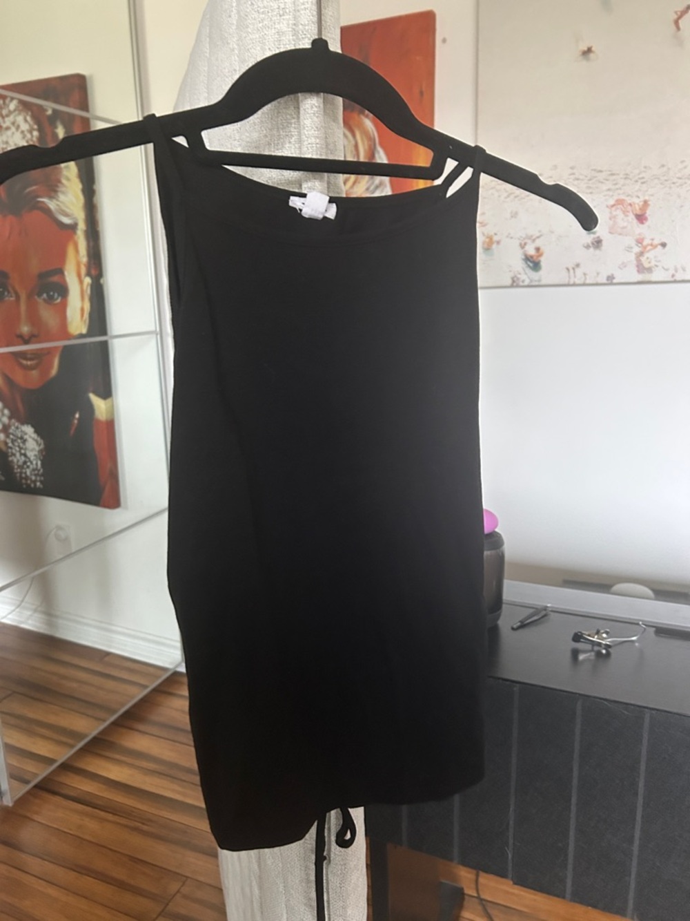 Garage semi open back top black high neck small